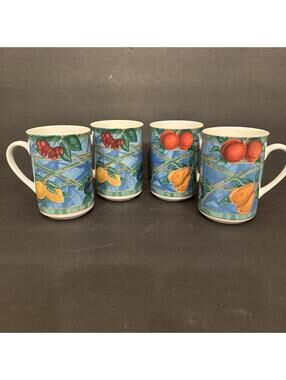 RARE Victoria & Beale FORBIDDEN FRUIT Soojin Choi Set Of 4 Mugs